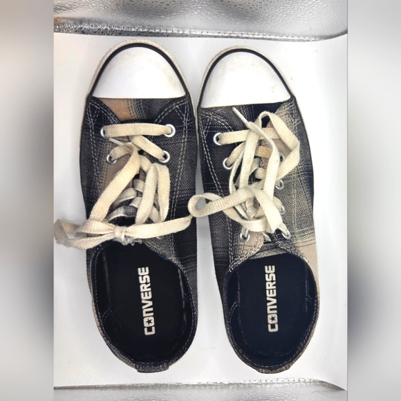 Converse Shoes - Converse Black and White Plaid Sneakers Size 7.5